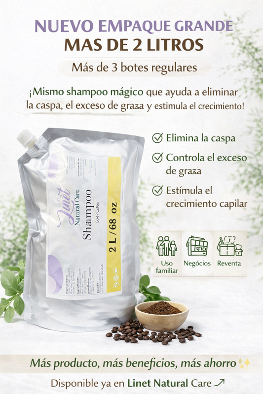 SHAMPOO de CAFE Y ROMERO/ COFFEE & ROSEMARY SHAMPOO 2 litros