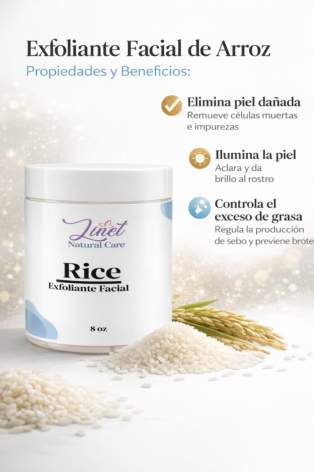 Combo Rice skin care , Jabón limpiador,crema hidratante y exfoliarte facial