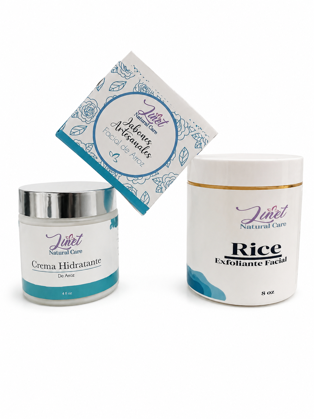 Combo Rice skin care , Jabón limpiador,crema hidratante y exfoliarte facial